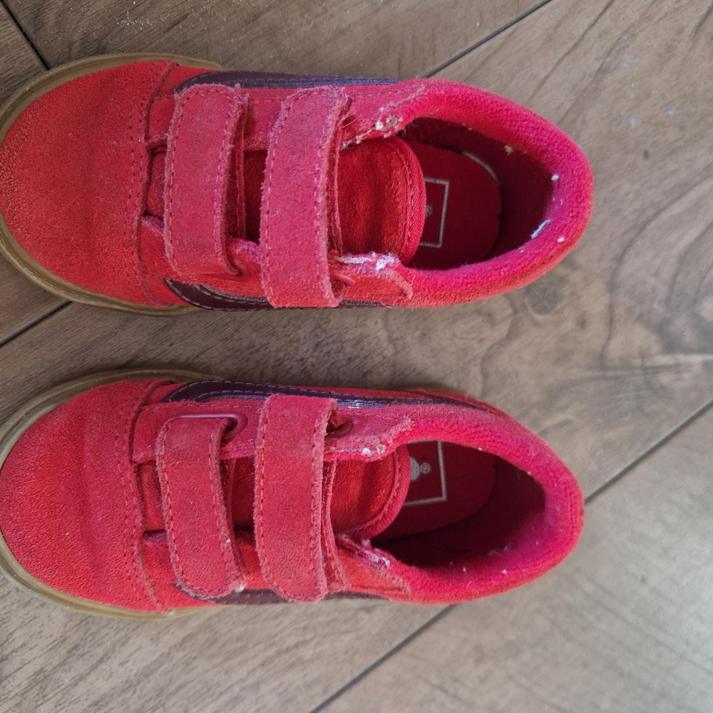 Kids Red Velcro Sneakers